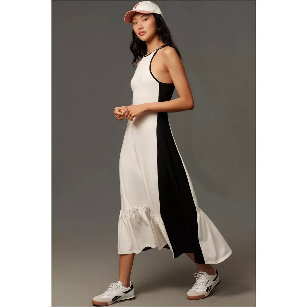 NWT Daily Practice x Anthropologie Colorblock Racer Midi Dress. Size L. Ret $110
